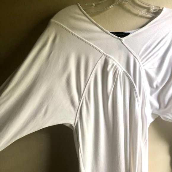BCBGMaxAzria White Cotton Top with Stretch - Picture 2 of 10